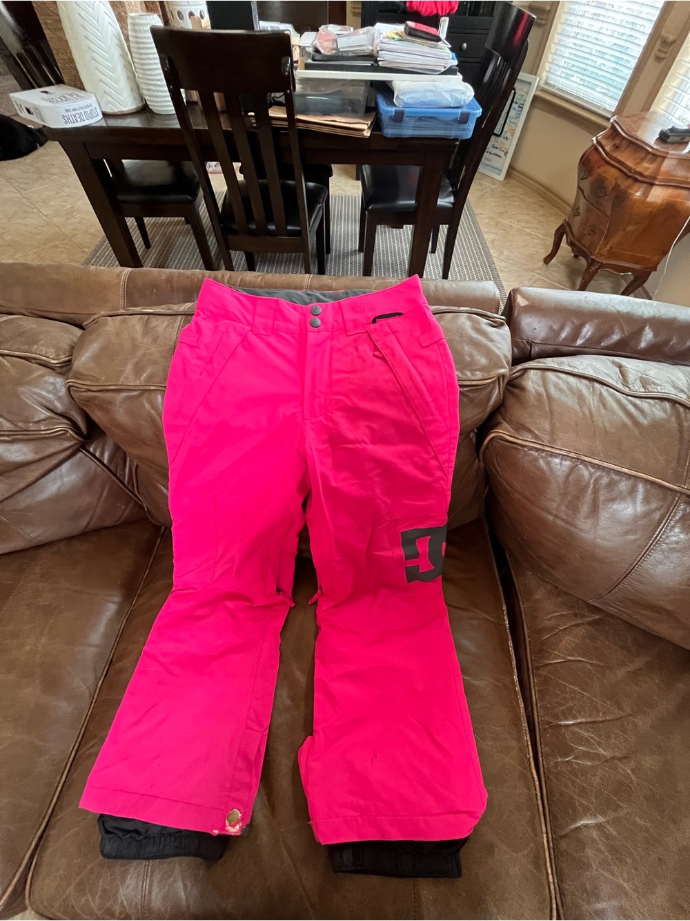DC Kids Hot Pink Snow Pants with Black Logo